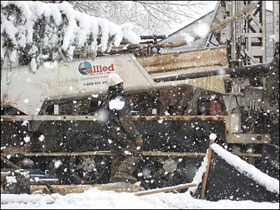 Drilling on a Snowy Day