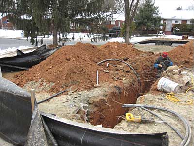 Trenching: front yard