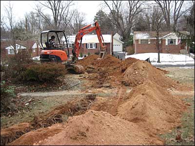 Trench Under Sidewalk