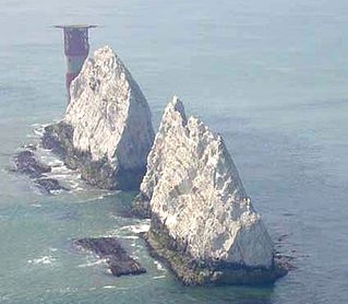 Chalk formation called The Needles (source: Wikimedia Commons)