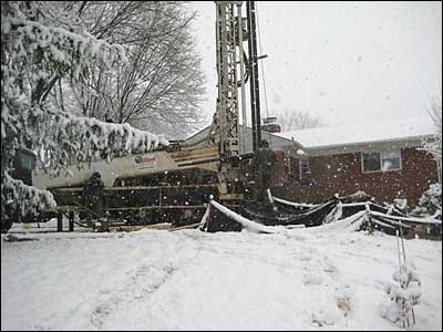 Well Drilling on a Snowy Day